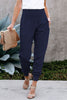 Women Blue Wide Waistband Pocketed Joggers - My Store