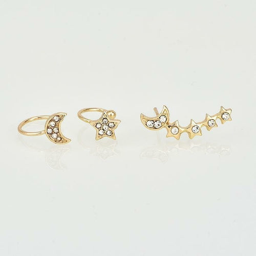 Moon & Star Earring and Cuff Set - My Store