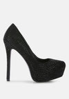 Clarisse Diamante Faux Suede High Heeled Pumps - My Store