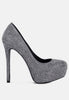 Clarisse Diamante Faux Suede High Heeled Pumps - My Store