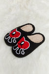 Melody Love Heart Print Plush Slippers - My Store