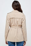 Draped Collar Trench Coat Jacket Top - My Store