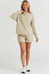 Double Take Full Size Texture Long Sleeve Top and Drawstring Shorts - My Store