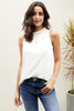 Chic White Ruffle Trim Neckline Tank Top - My Store