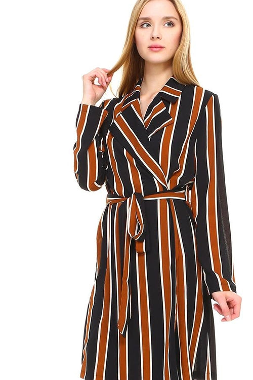 Multi Stripe Long Blazer - My Store