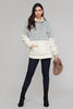 Grey White Zip Neck Oversize Fluffy Fleece Pullover - My Store