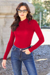 Basic Bae Full Size Mock Neck Long Sleeve Bodysuit - My Store