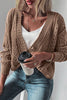 Dark Khaki Open Knit Drop Shoulder Sweater Cardigan - My Store