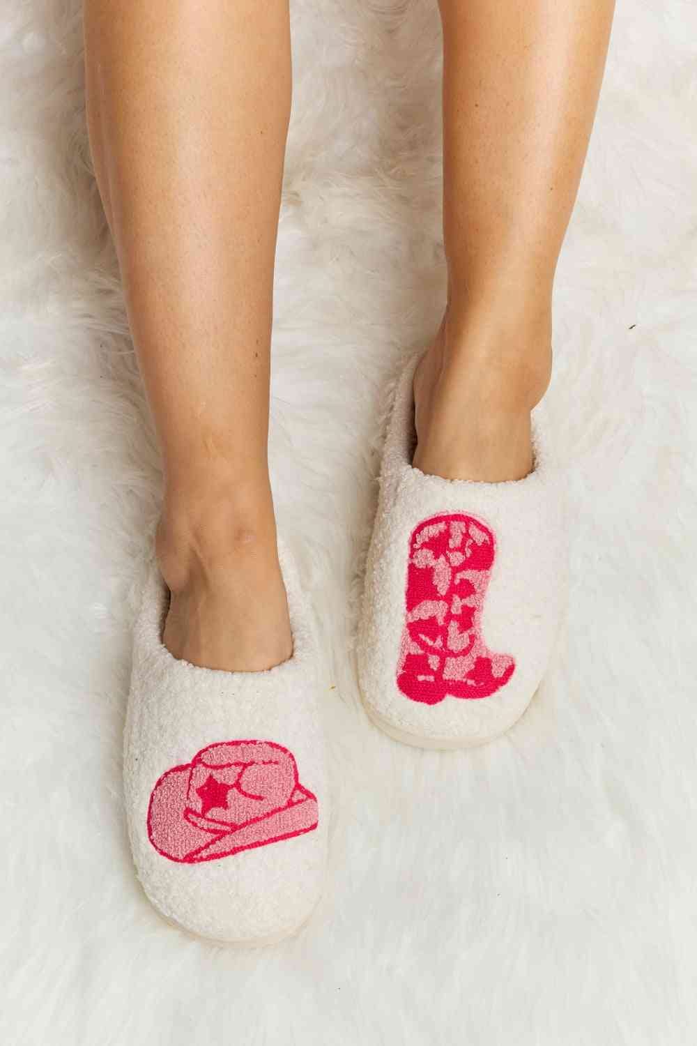 Melody Printed Plush Slide Slippers - My Store