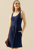 Doublju Full Size Round Neck Ruched Sleeveless Dress with Pockets - My Store