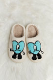 Melody Love Heart Print Plush Slippers - My Store