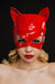 BDSM Sexy Kitty Cat Mask, Red Leather Eye Mask, Cat Costume Mask - My Store