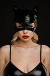 BDSM Sexy Kitty Cat Mask, Black Leather Eye Mask, Cat Costume Mask - My Store