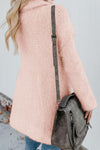 Cute Winter Pink Warm Fuzzy Double Breasted Pocketed Cardigan - My Store