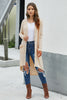 Apricot Selected Button Down Pocketed Knit High Low Long Cardigan - My Store