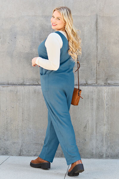 Double Take Full Size Sleeveless Straight Jumpsuit - My Store