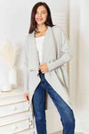 Double Take Open Front Duster Cardigan with Pockets - My Store