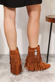 Legend Women's Tassel Wedge Heel Ankle Booties - My Store