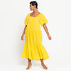 ROSEMARY Dotted Cotton Dress, in Sunflower Yellow - My Store