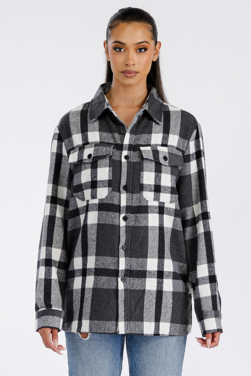 Boyfriend Oversized Soft Flannel Shacket - My Store