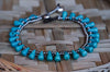 Turquoise Teardrop Bead Boho Silver Anklet - My Store