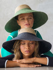 RIRI DUO Jute Straw Hat, in Natural & Kelly Green - My Store