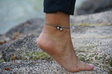 Black Silver Bell Boho Anklet - My Store