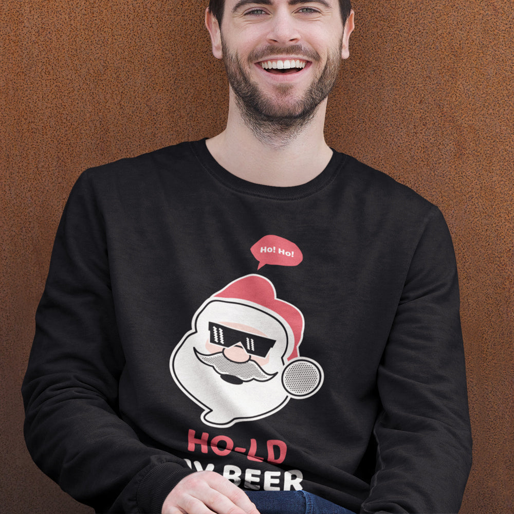 Mens Ho Ho Ho Santa Beer Crewneck Sweatshirt - My Store