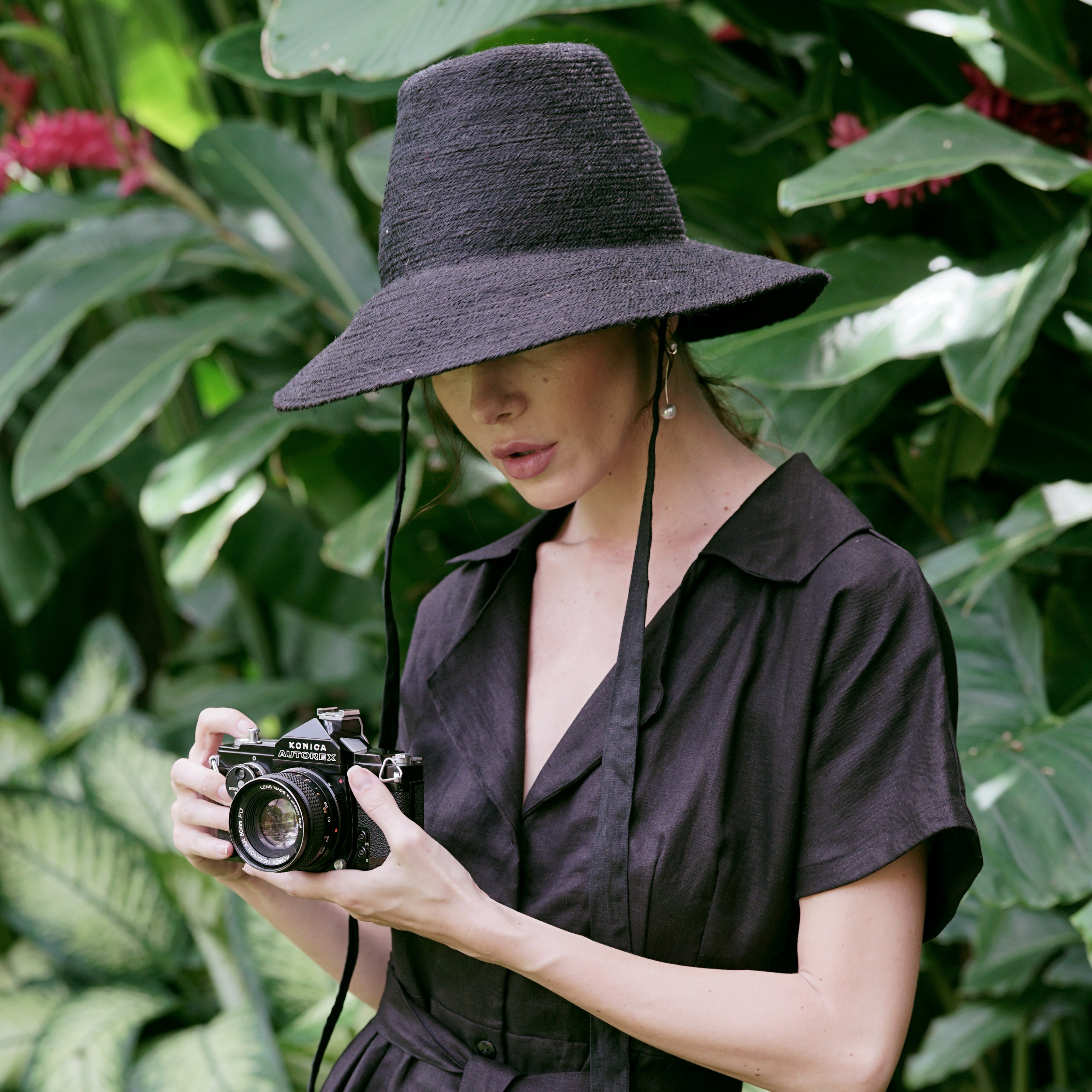 MEG Jute Straw Hat, in Black - My Store