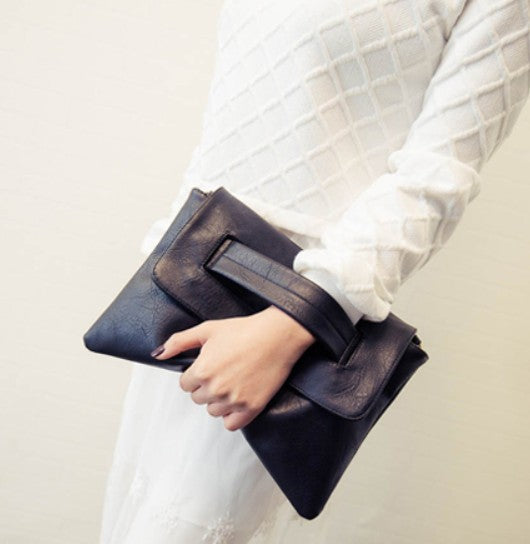 Womens Vegan Leather Envelope Clutch Bag - My Store