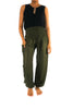 SOLID Green Women Boho Pants Hippie Pants Yoga - My Store