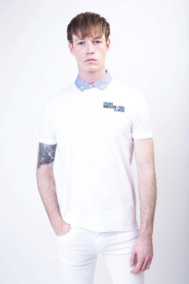 Wakerlook Polo shirt with denim collar - My Store