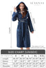 Women's Navy Blue Turkish Cotton Hooded Terry Bathrobe - My Store