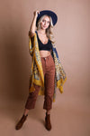 Vibrant Multicolor Frayed Kimono - My Store