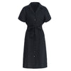 ARYA Safari Linen Midi Dress, in Black - My Store