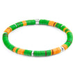 Green Malawi Silver and Vinyl Disc Bracelet - My Store