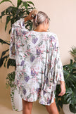 Tropical Leaves Draped Sleeve Kimono - My Store