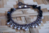 Black Silver Bell Boho Anklet - My Store