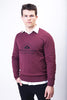 Wakerlook MENS COTTON BLEND Burgundy SWEATER - My Store