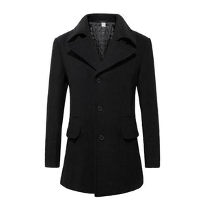 Mens Mid Length Wool Blend Coat - My Store