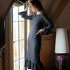 MARJORIE Bamboo Ruffle Dress, in Black - My Store