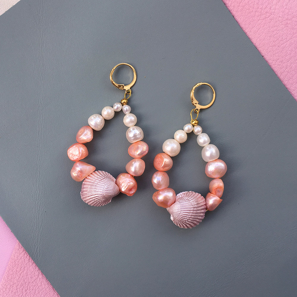 Candy Shell Pearl Earrings - My Store