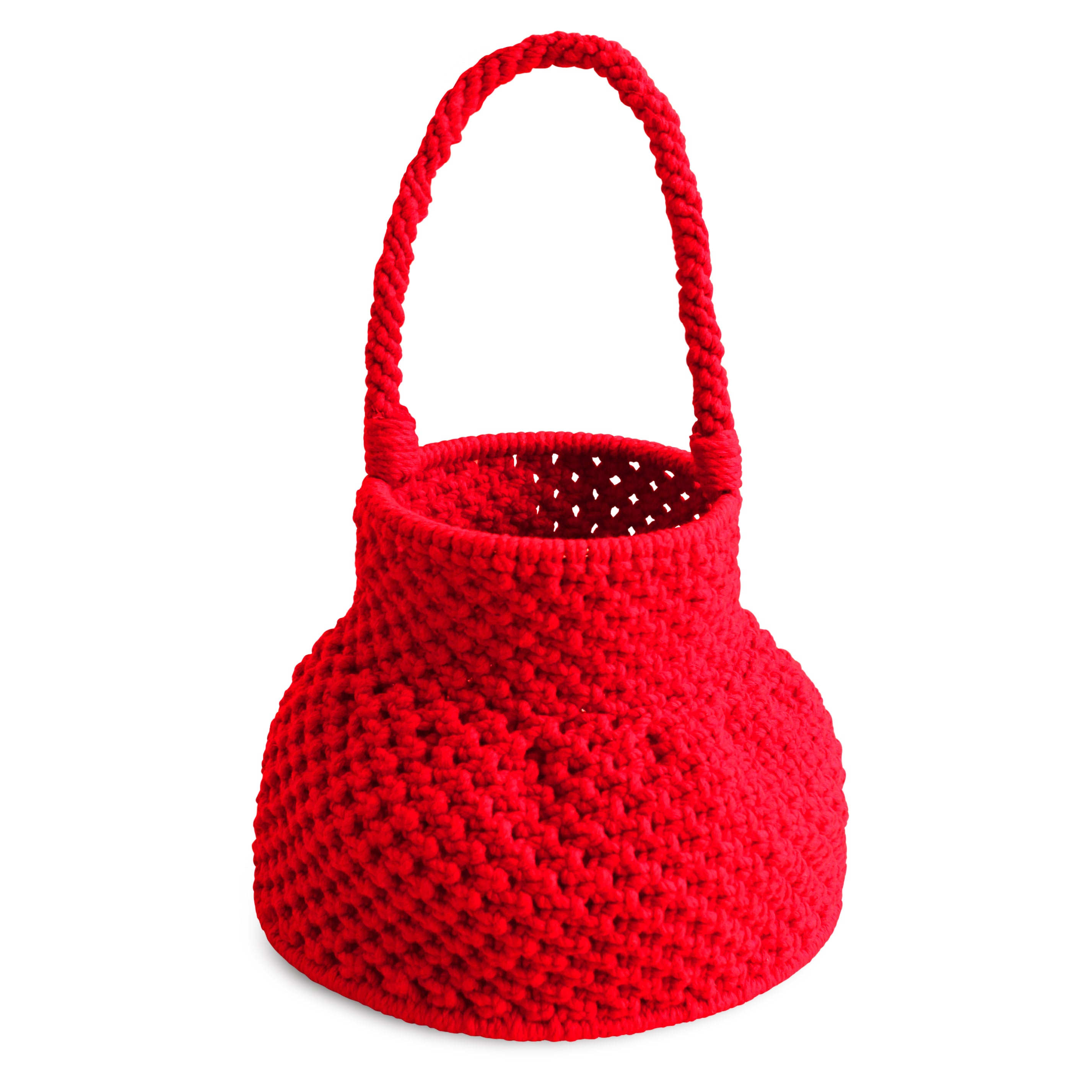 PETITE NAGA Macrame Vessel Basket Bag, in Red - My Store