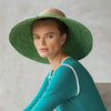 RIRI DUO Jute Straw Hat, in Natural & Kelly Green - My Store