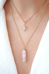 18K Double Ended Natural Healing Crystals Hand Wired Necklace - My Store