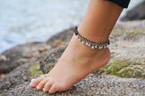 Black Silver Bell Boho Anklet - My Store