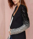 Womens Blazer with Sequins Sleeve - My Store