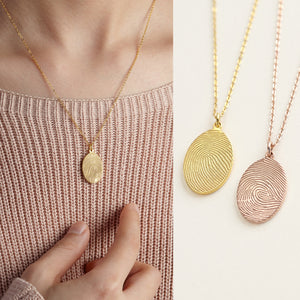 Actual Fingerprint Necklace Memorial Thumbprint Jewelry - My Store