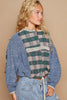 POL Round Neck Long Sleeve Plaid Shirt - My Store