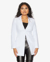 De La Creme Womens Collared Formal Longline Blazer - My Store